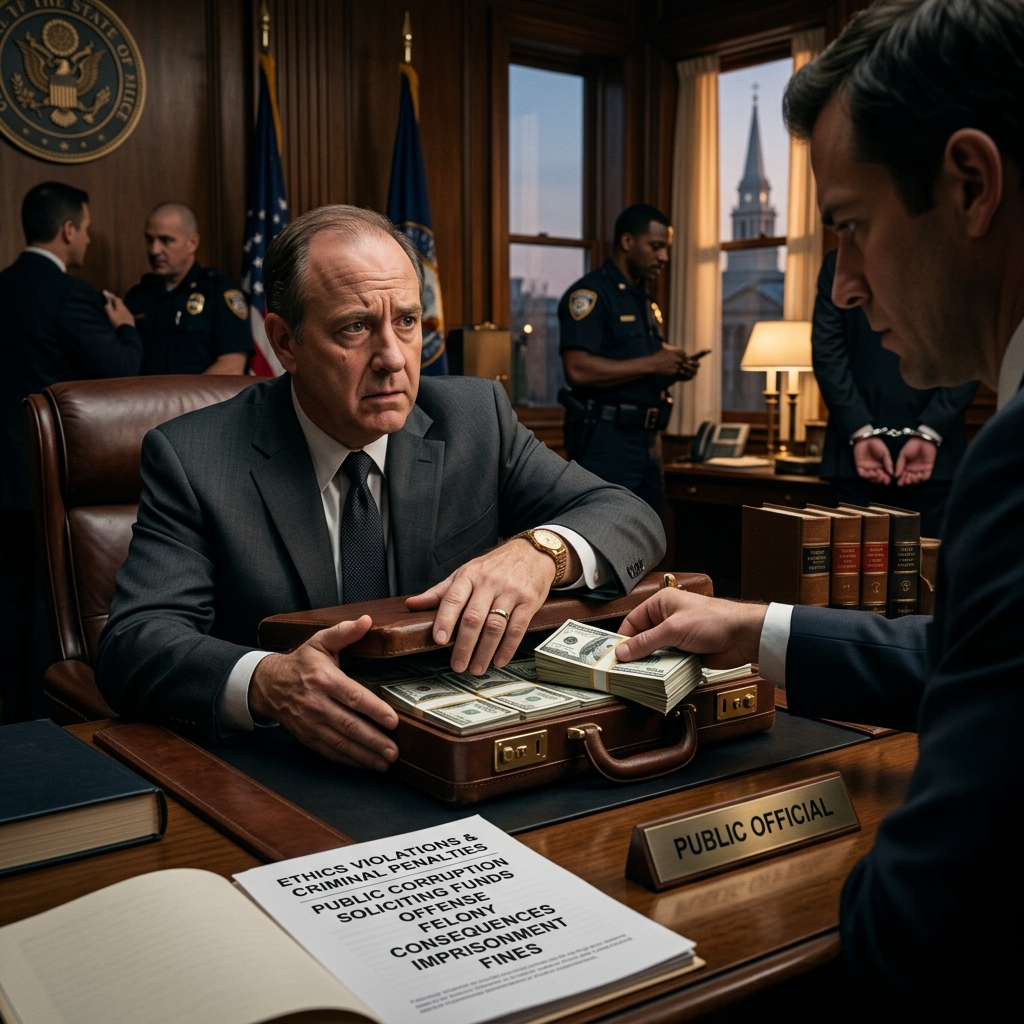 How U.S. law draws the line between lawful political fundraising and criminal deals to buy or sell public office.