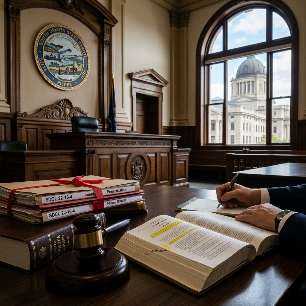 A detailed, plain‑language guide to South Dakota’s first‑degree murder laws, penalties, and related homicide offenses.