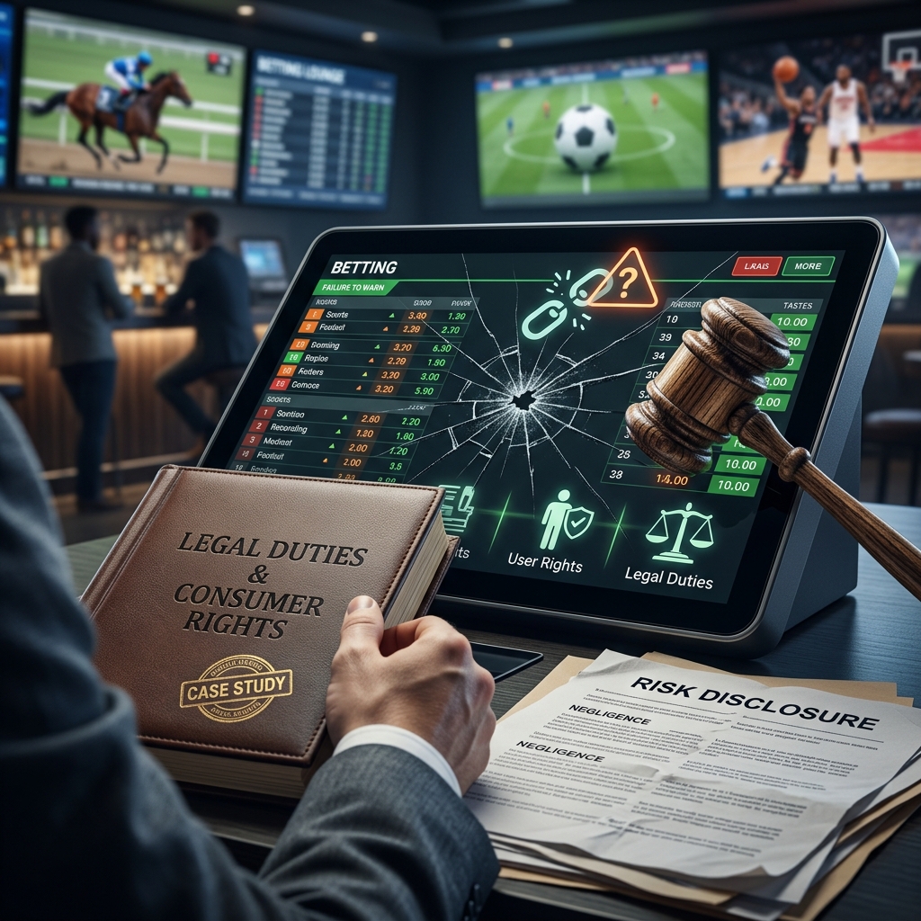 How failure-to-warn rules, addiction risks, and disclosure laws shape lawsuits against modern sportsbook and betting platforms.