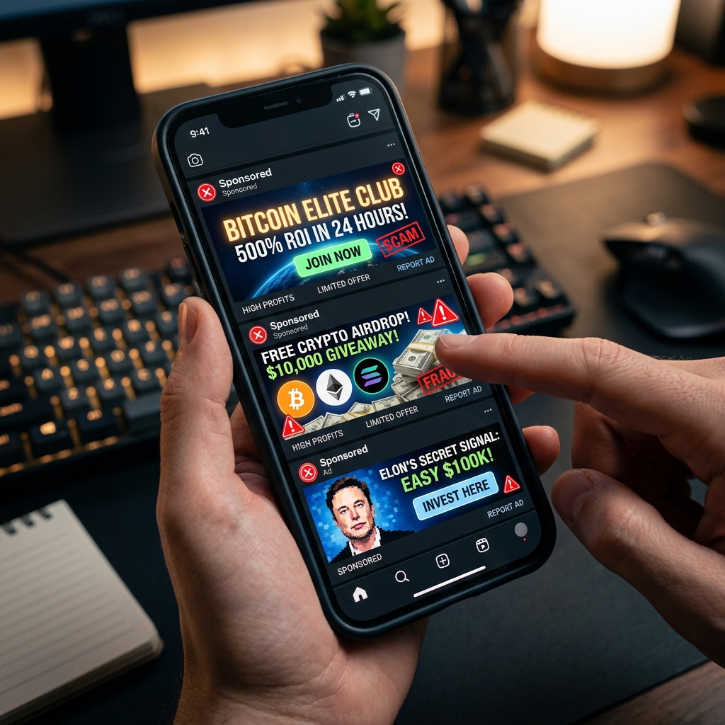 Learn how to recognize fraudulent crypto ads on platforms like Facebook and keep your money and data safe from online scammers.