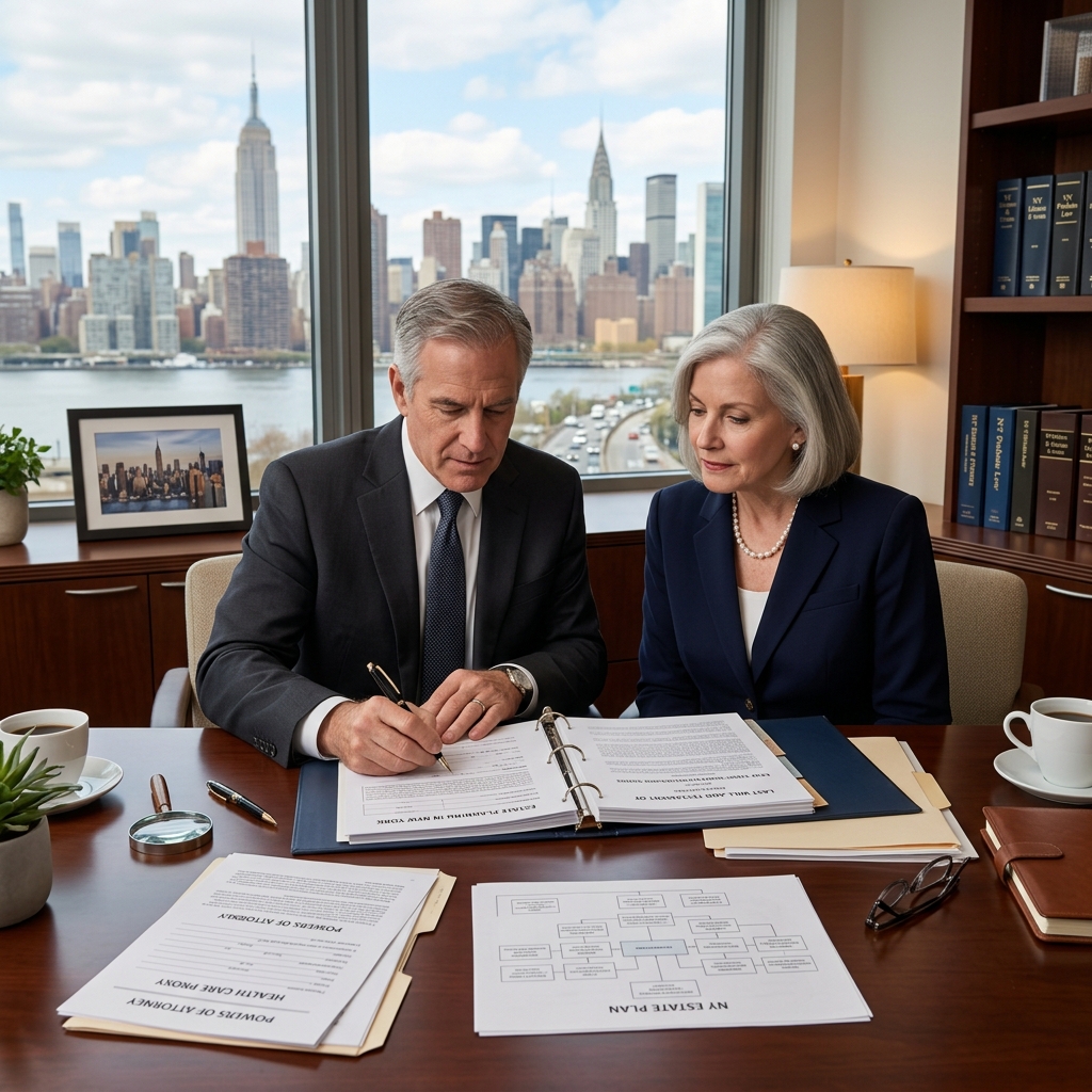 A practical overview of the first decisions, documents, and reviews that shape a New York estate plan.