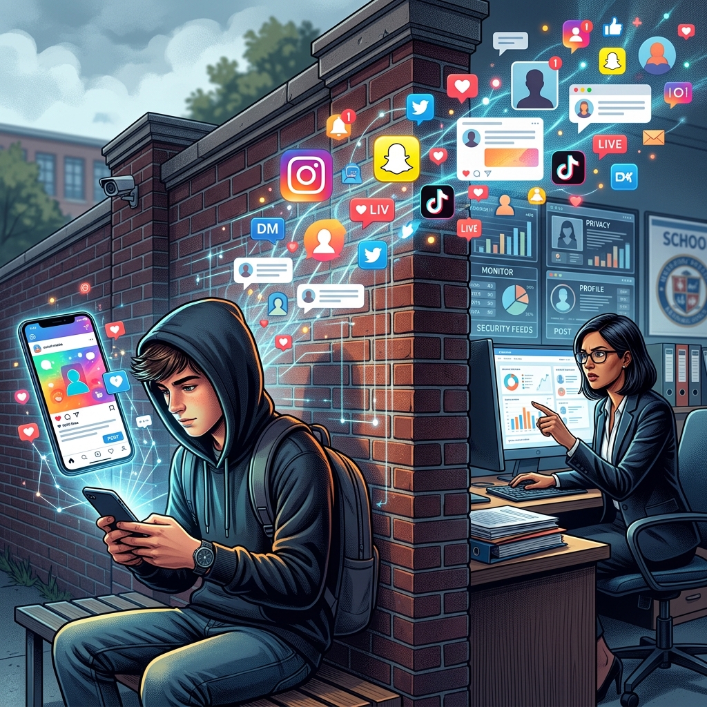 Student Social Media Accounts and School Control How schools monitor, influence, and discipline student social media use while balancing privacy, speech rights, and safety obligations.