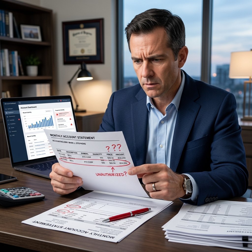 Learn how to recognize, document, report, and seek compensation for unauthorized trades in your investment accounts.