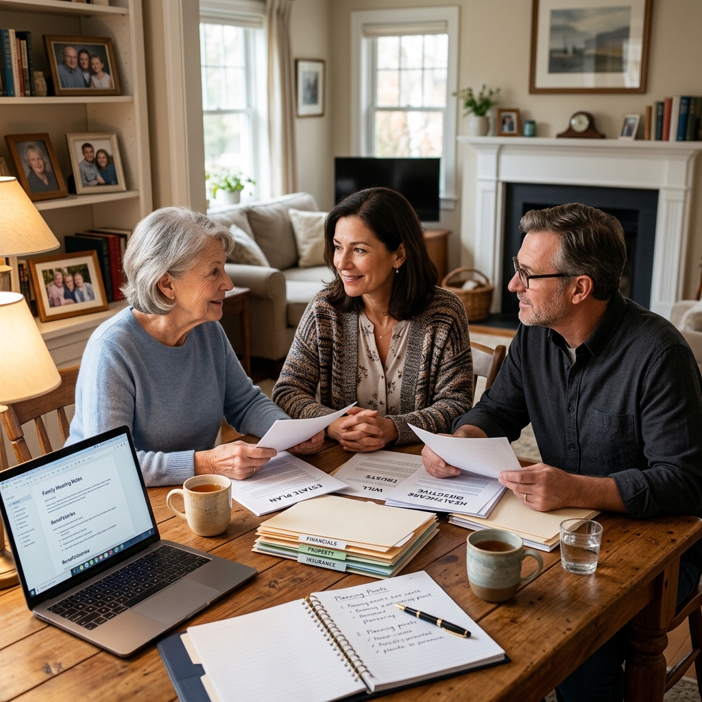 A practical, compassionate guide to starting honest conversations with family about wills, healthcare decisions, and your legacy.