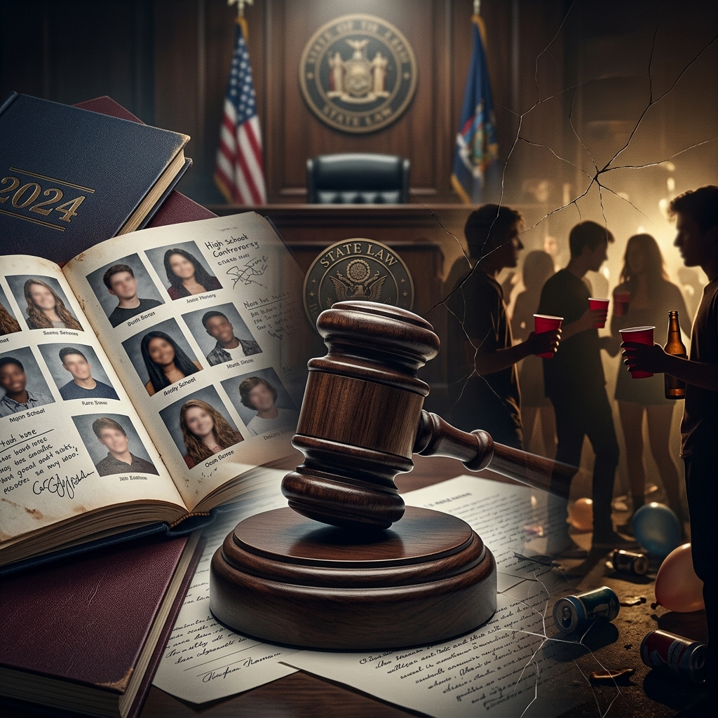 How a banned yearbook photo, a house party, and underage drinking collided with criminal law and parental responsibility.