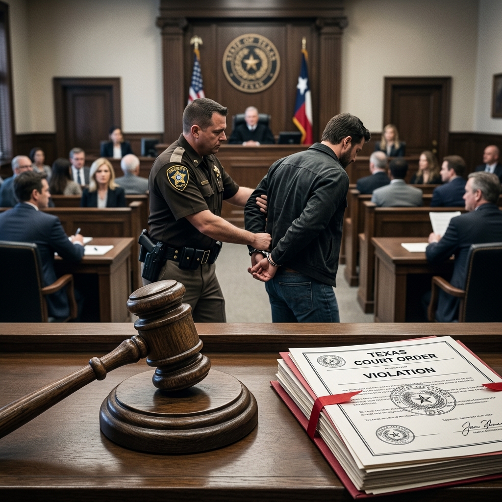Understand how Texas treats violations of criminal court orders, protective orders, and bond conditions in personal crime cases.