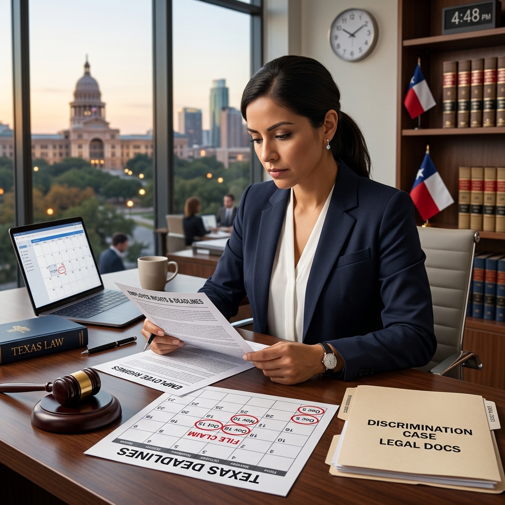 Understand Texas discrimination claim deadlines, the EEOC and TWC process, and how to protect your rights before time runs out.