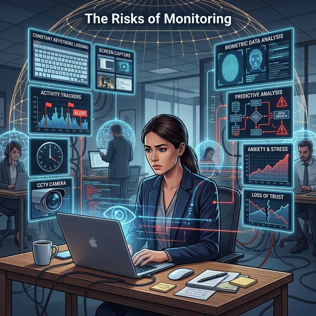 How workplace surveillance can protect business interests while creating legal and cultural risk.