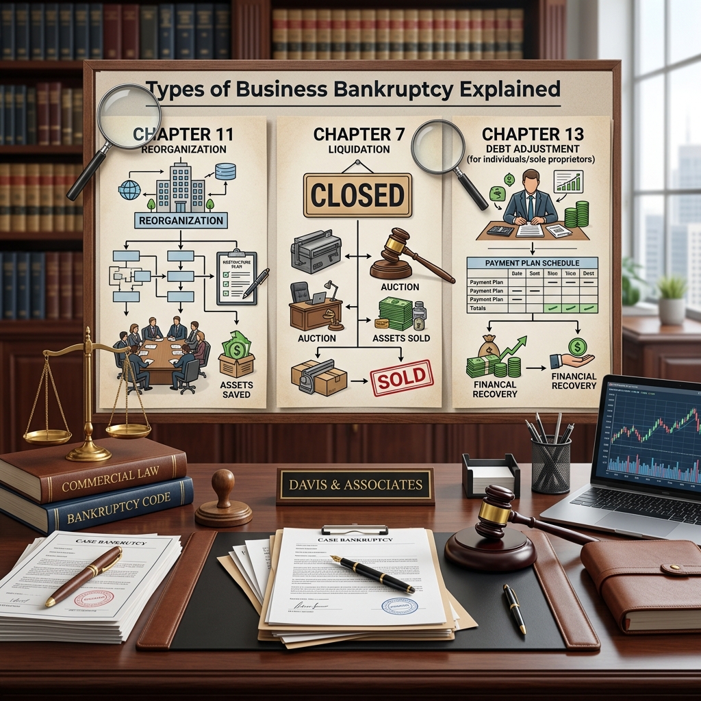 A practical guide to the main bankruptcy chapters businesses use, and how each one works.