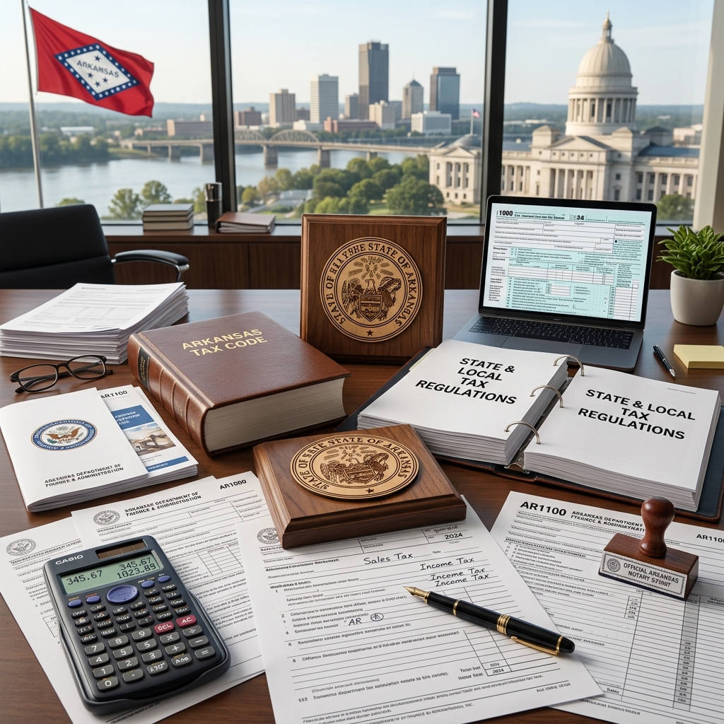 A practical guide to Arkansas income, sales, use, and excise taxes for residents, businesses, and consumers.