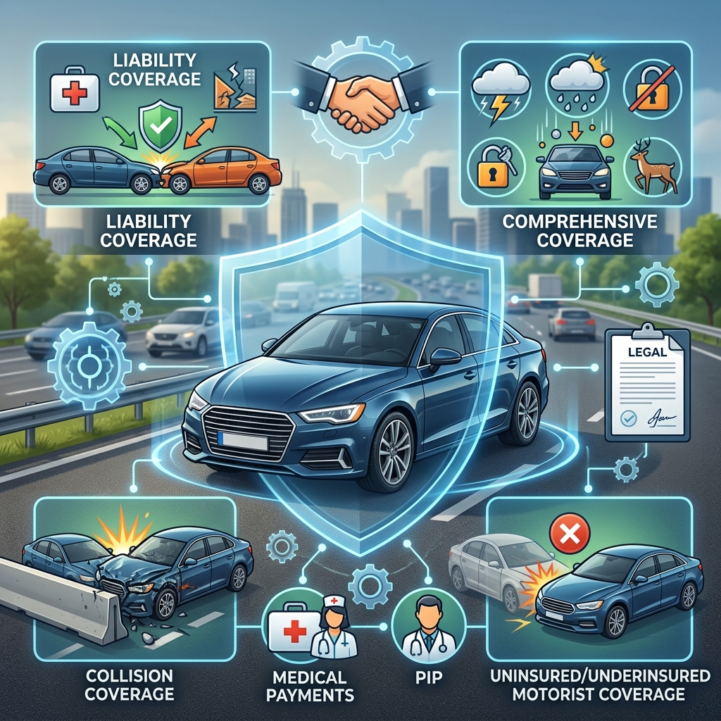 Learn how auto insurance works, what each coverage type does, and how to choose protections that match your budget and risk.