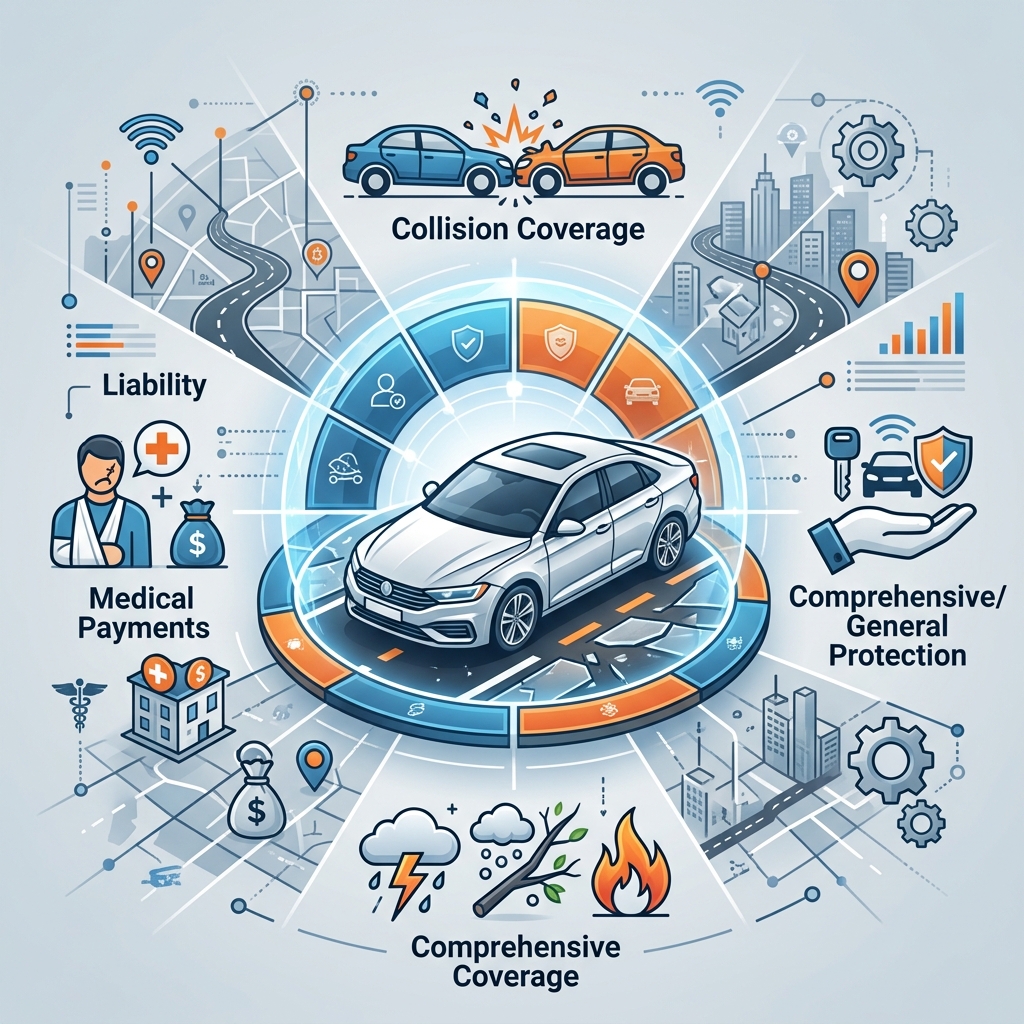 Learn the essential types of automobile insurance coverage, what they protect, and how to choose the right limits for your vehicle and budget.