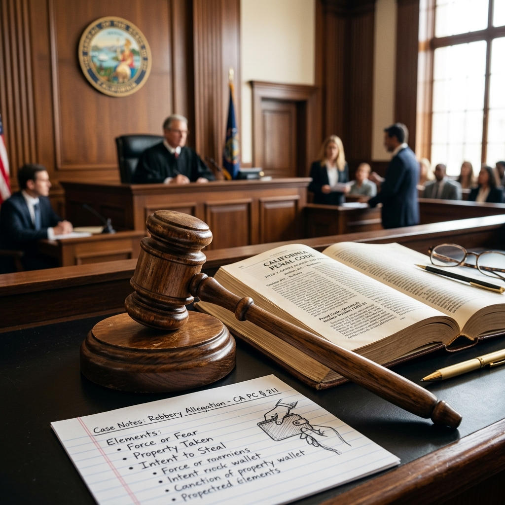 A plain-language guide to California robbery statutes, penalties, and legal distinctions for defendants and victims.