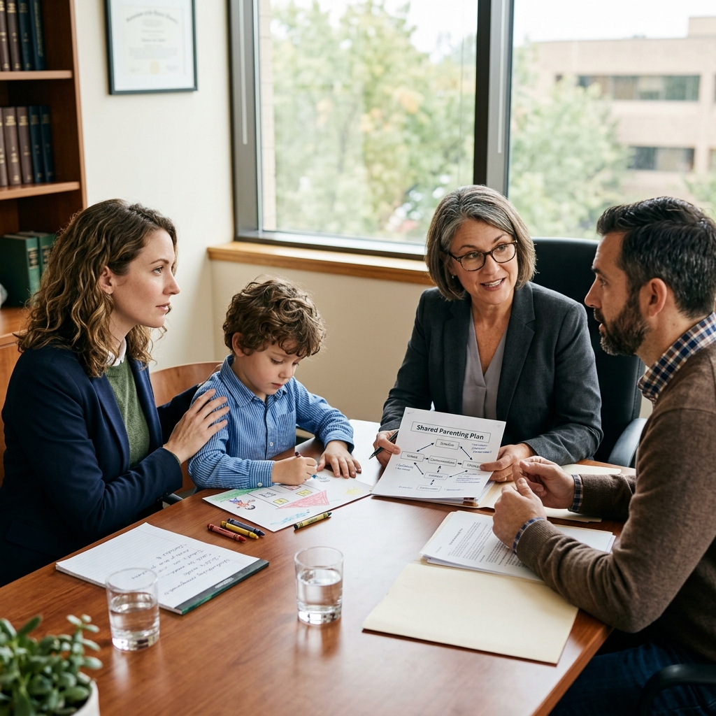 A clear guide to custody, decision-making, and parenting time in family law.