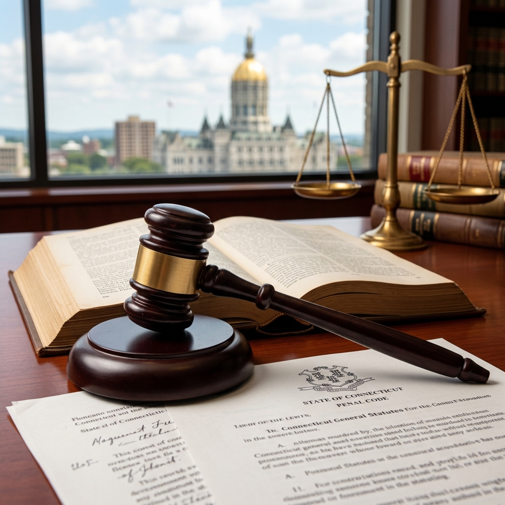 A clear, practical guide to how Connecticut defines murder, related homicide offenses, and the penalties that apply under state law.