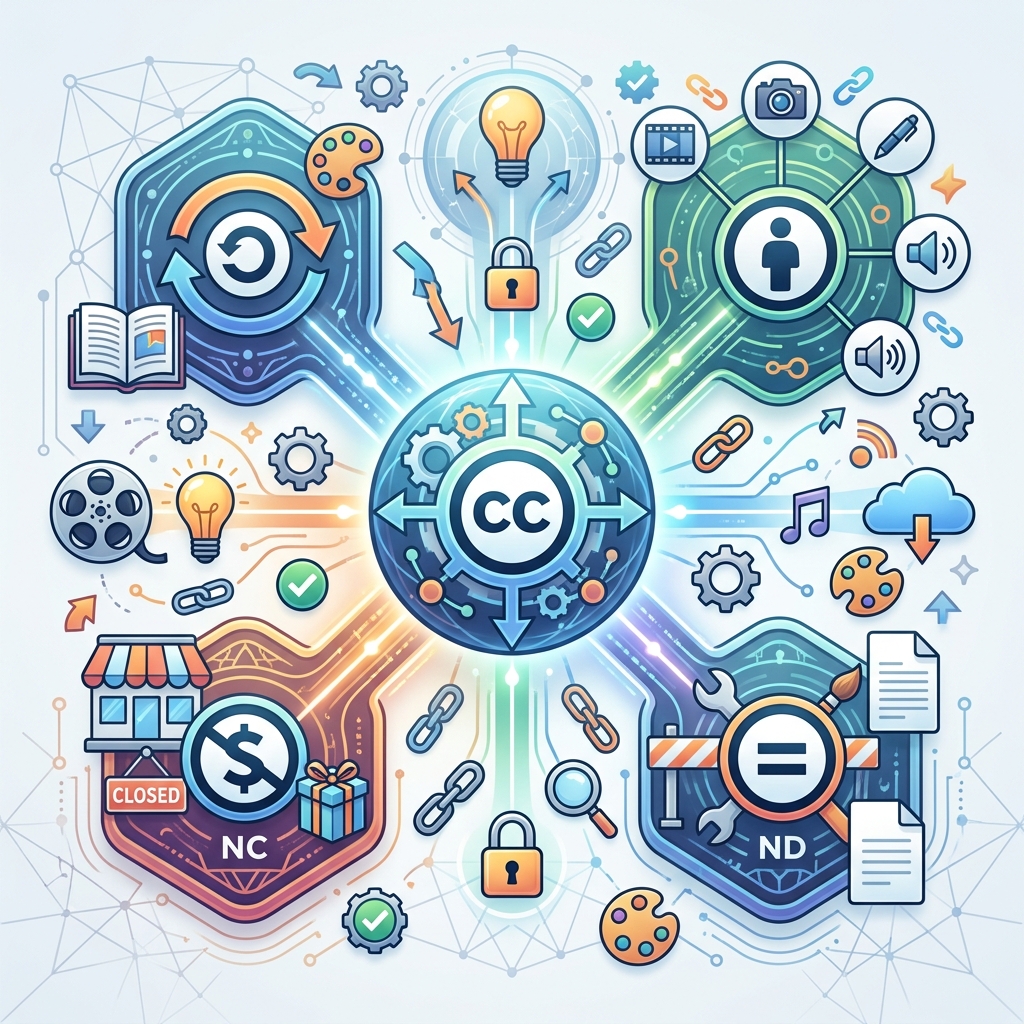 Learn how Creative Commons licenses work, what each license type allows, and how creators and users can safely share, reuse, and remix copyrighted works.