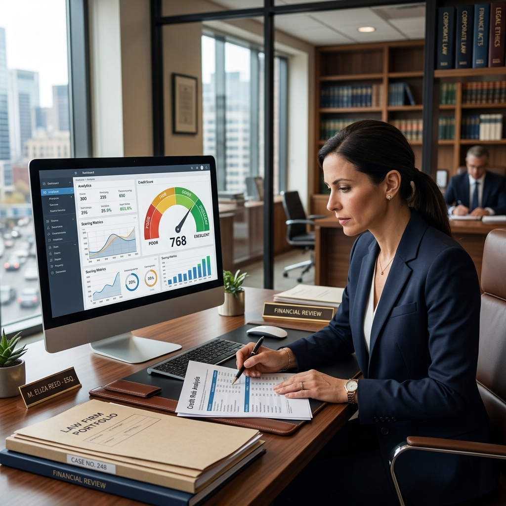 Learn how personal and business credit scores shape financing options for solo attorneys and small law firms.