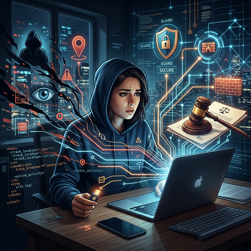 A practical guide to recognizing cyberstalking, its legal consequences, and how to protect yourself from online harassment.