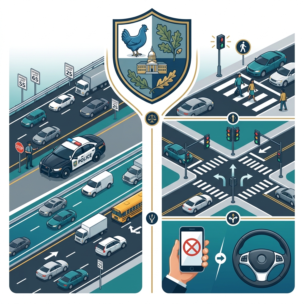 A practical guide to Delaware’s traffic rules, speed limits, point system, and right-of-way laws for safer, more informed driving.