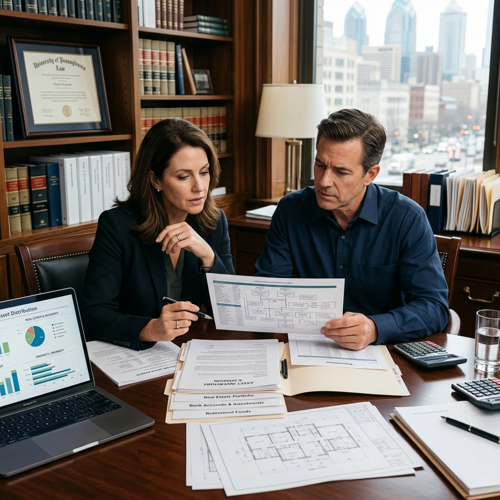 A clear guide to how money, property, and debts are identified, valued, and divided when spouses end a marriage in the United States.