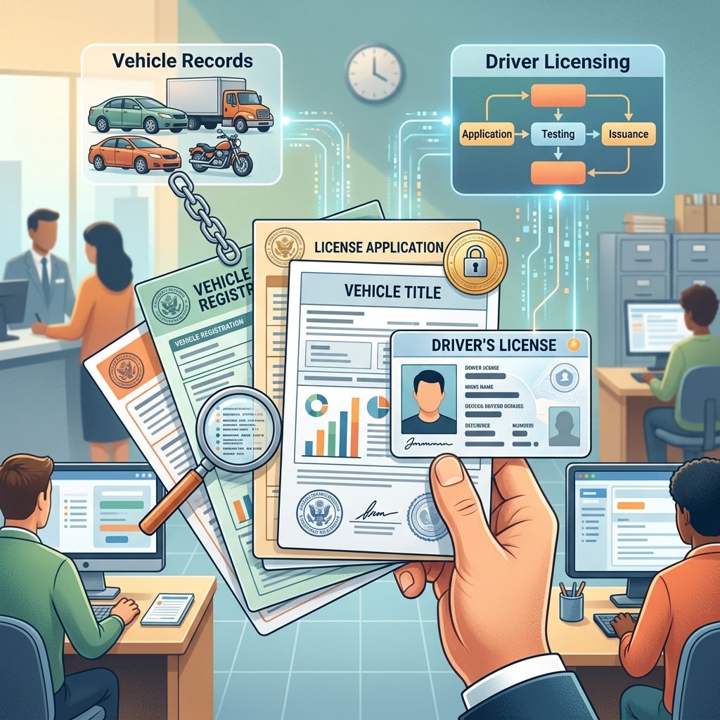 Learn how driver’s licenses, vehicle records, and public DMV information work together to keep roads safe and drivers accountable across the United States.