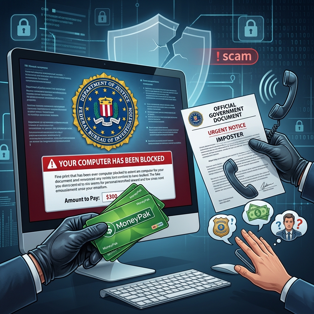 Learn how fake FBI MoneyPak warnings and government imposter scams work, and what you must do to stay safe online and offline.