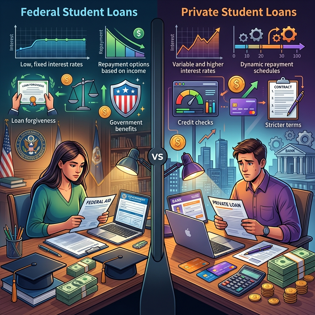 Learn how federal and private student loans differ so you can borrow strategically, protect your finances, and choose the right repayment path.
