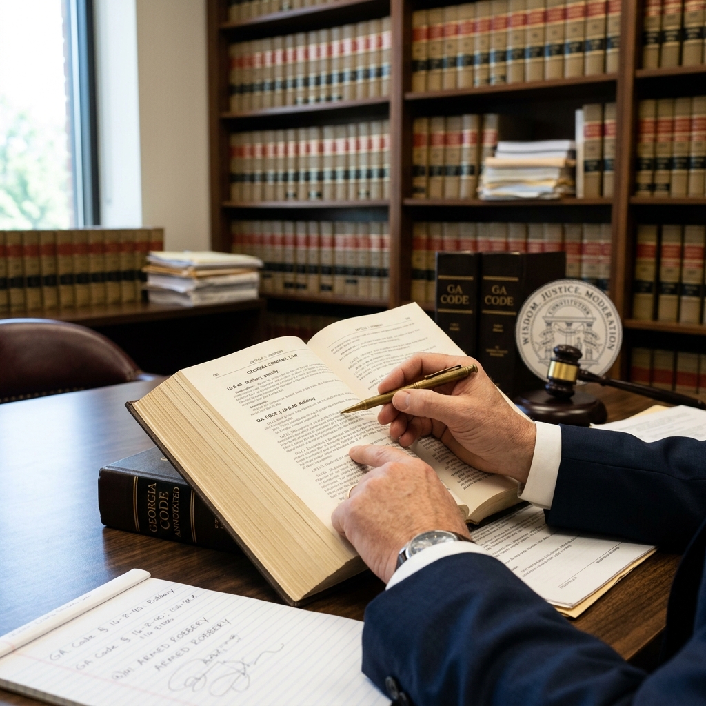 A comprehensive plain‑English guide to Georgia robbery and armed robbery laws, penalties, and key legal definitions.