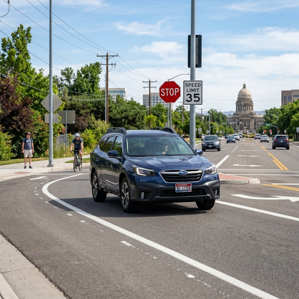 A practical guide to Idaho’s rules of the road, right-of-way, speed limits, passing rules, and penalties for drivers and visitors.