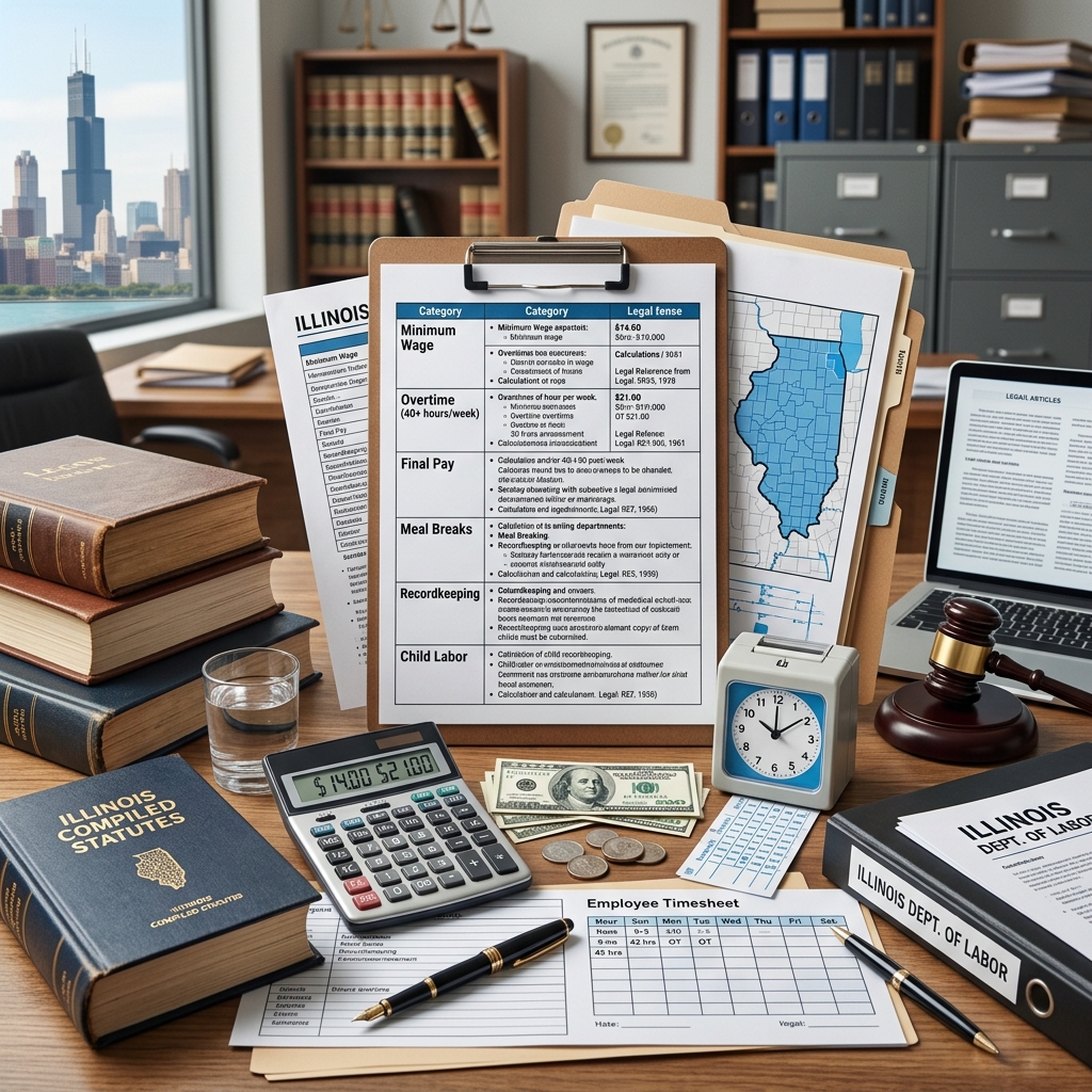 A practical guide to Illinois wage, overtime, breaks, child labor and paid leave rules for workers and employers.