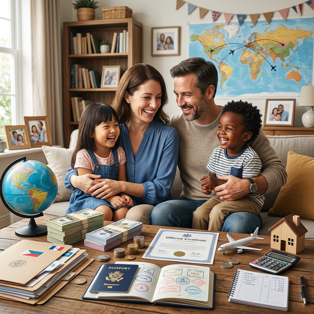 A detailed guide to the real expenses, planning strategies, and financial tools involved in adopting a child from another country.