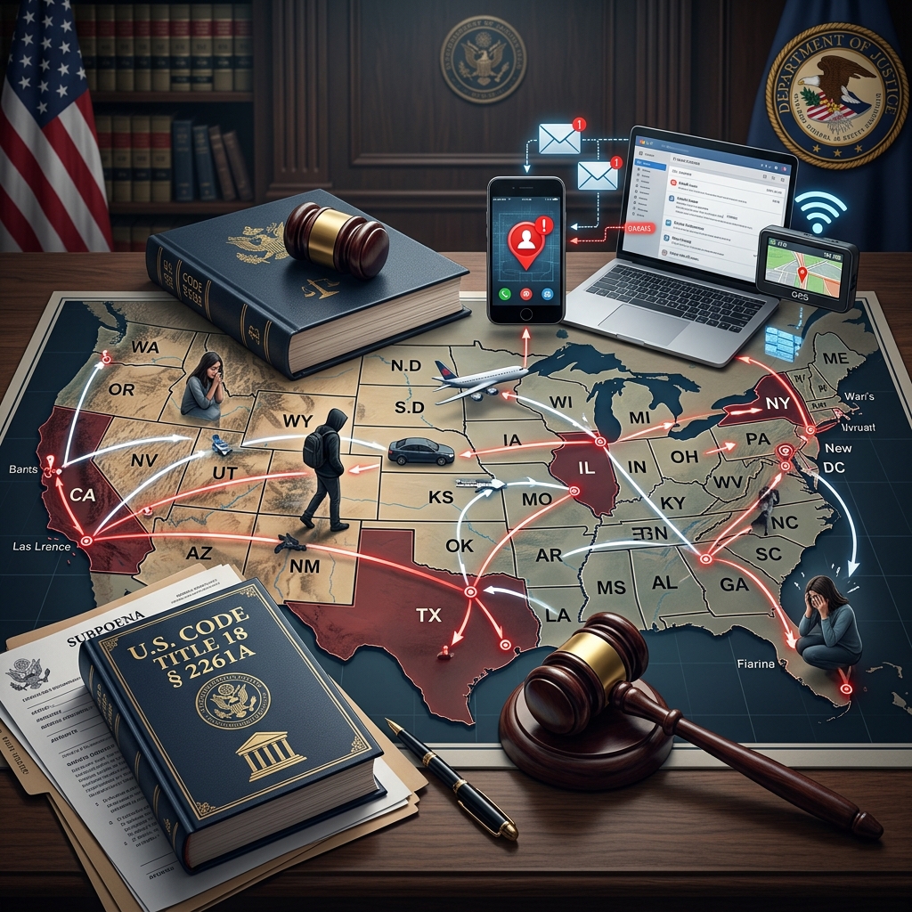 A practical guide to interstate stalking, federal protections, safety planning, and victim assistance resources in the United States.