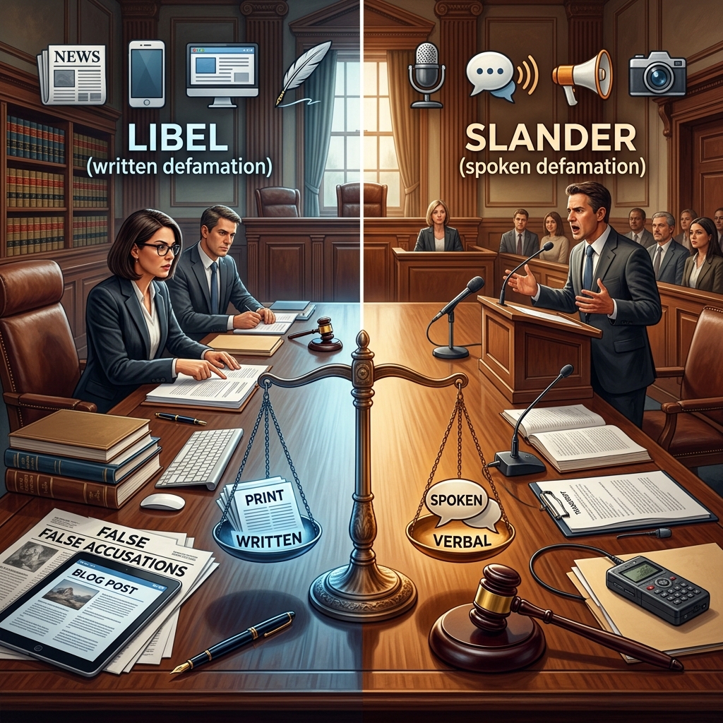 Learn how libel and slander differ, what makes a statement defamatory, and when harmful speech becomes a legally actionable claim.