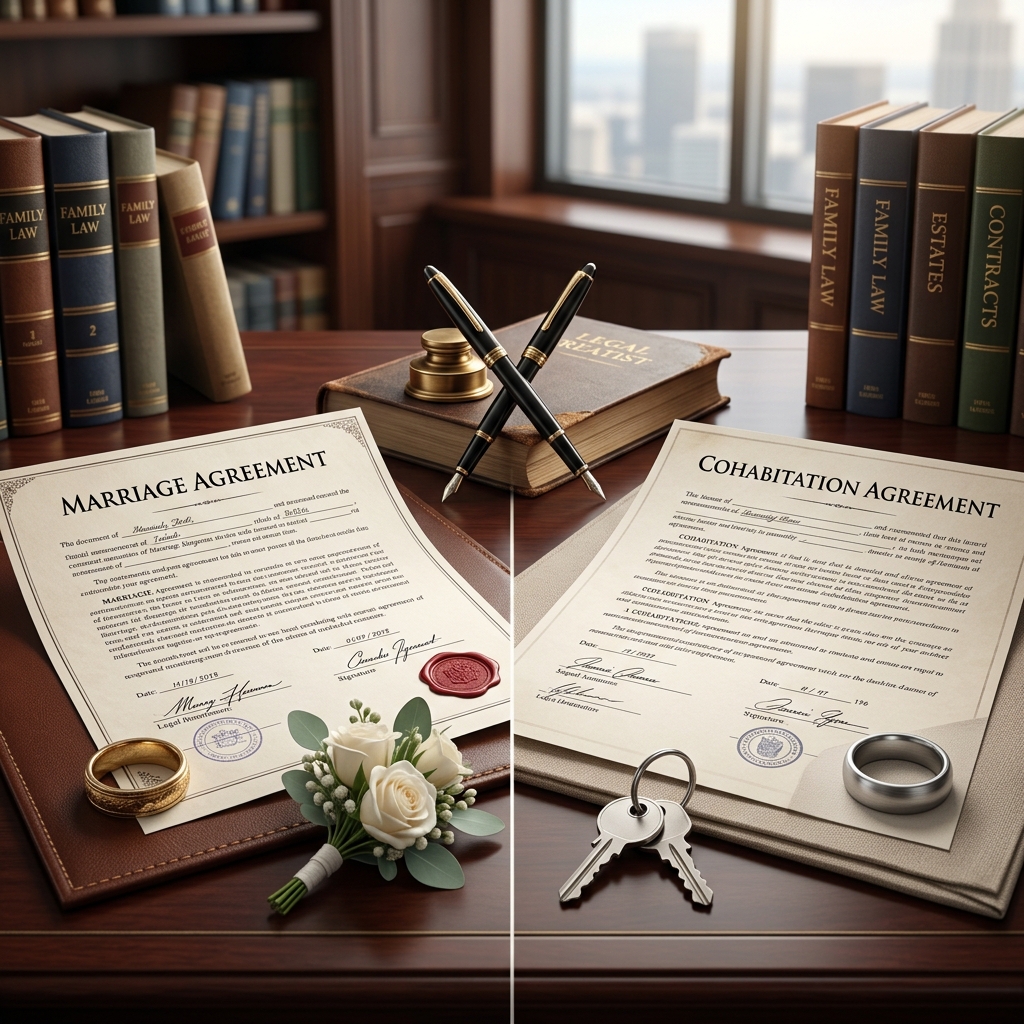 A practical guide to planning, drafting and enforcing marriage and cohabitation agreements so couples can manage property, debt and support with clarity.