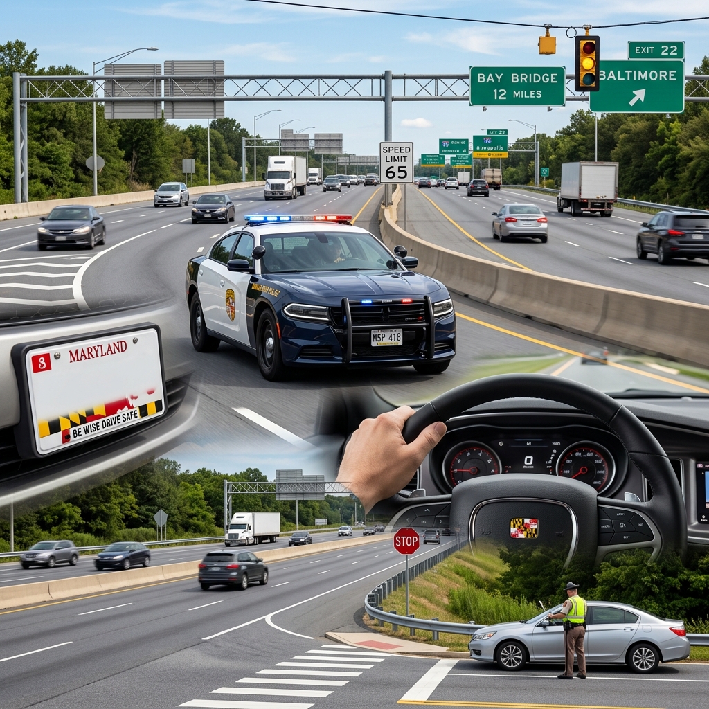 A practical guide to Maryland’s rules of the road, penalties, and safe driving obligations for every motorist.