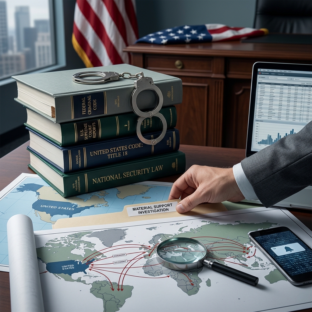 A practical guide to how U.S. federal law defines and prosecutes the crime of providing material support to terrorists and foreign terrorist organizations.
