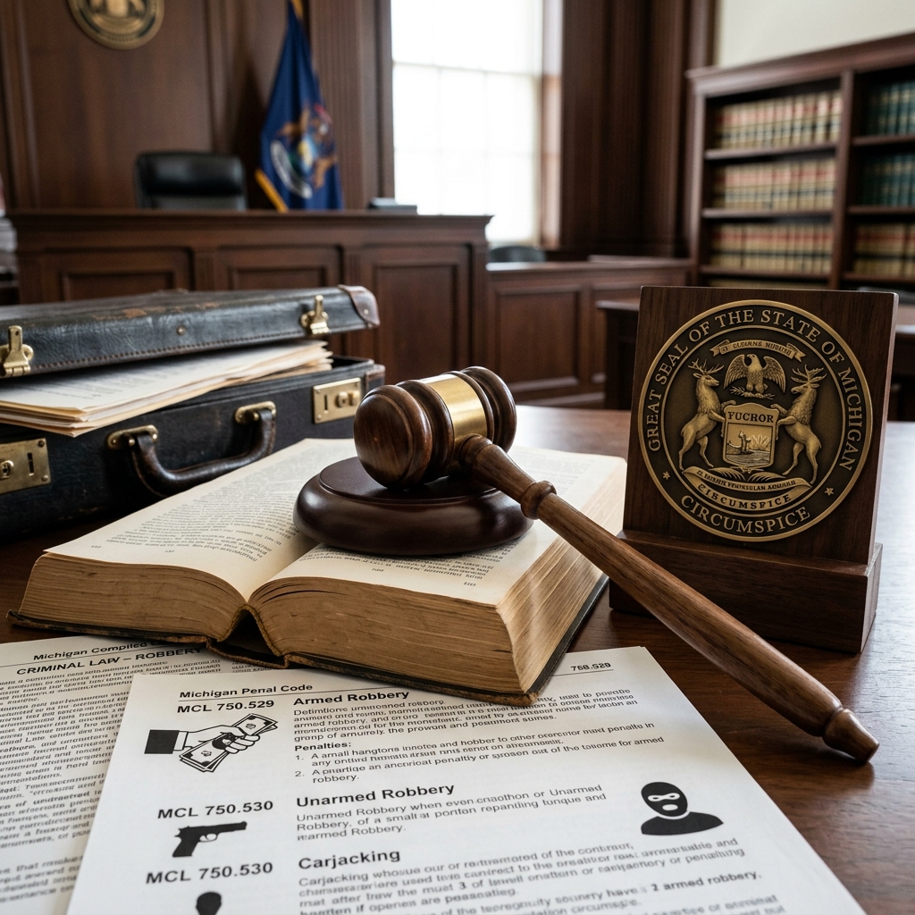 Michigan Robbery Laws: What You Need To Know About Penalties A clear guide to Michigan robbery statutes, charges, penalties, and defenses for anyone facing or seeking to understand these serious felony offenses.
