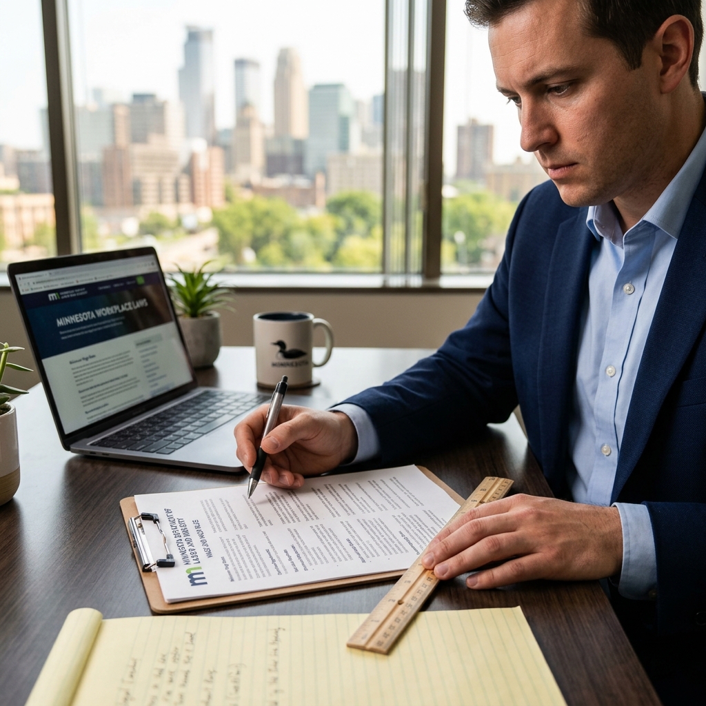 A practical guide to Minnesota wage, overtime, breaks, leave rights and recordkeeping rules for both workers and employers.