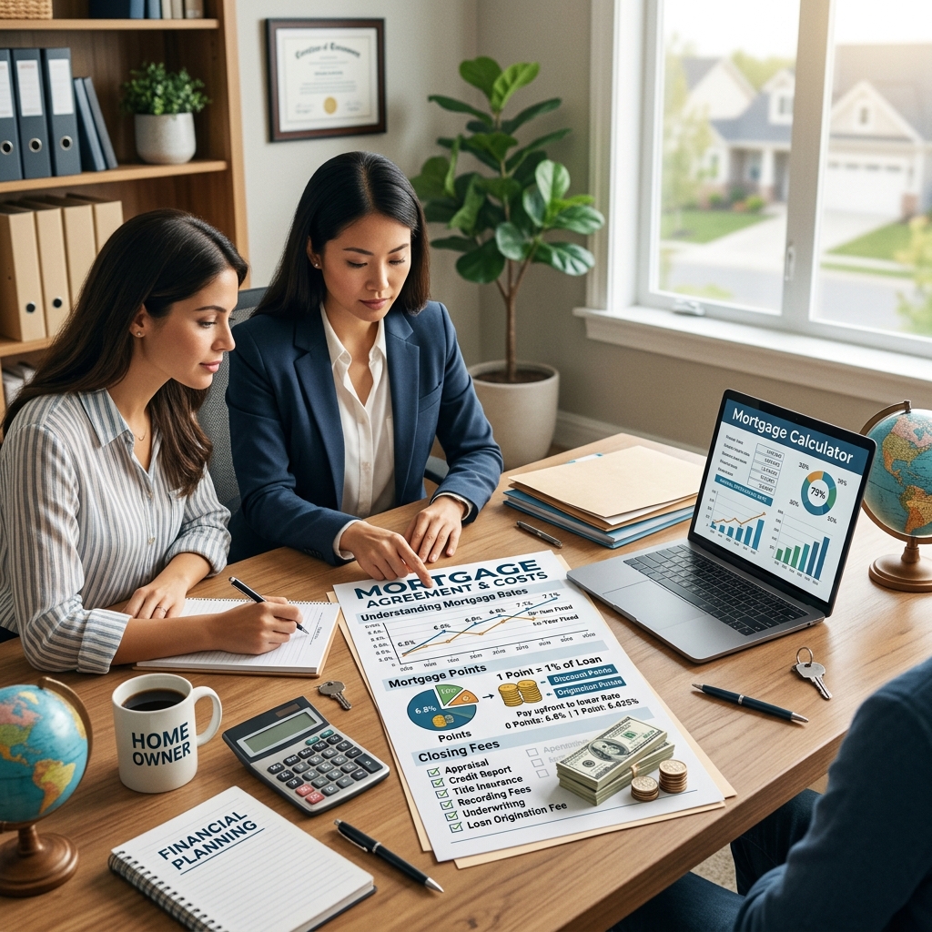 Learn how interest rates, discount points and closing costs shape the true price of your mortgage and monthly payments.