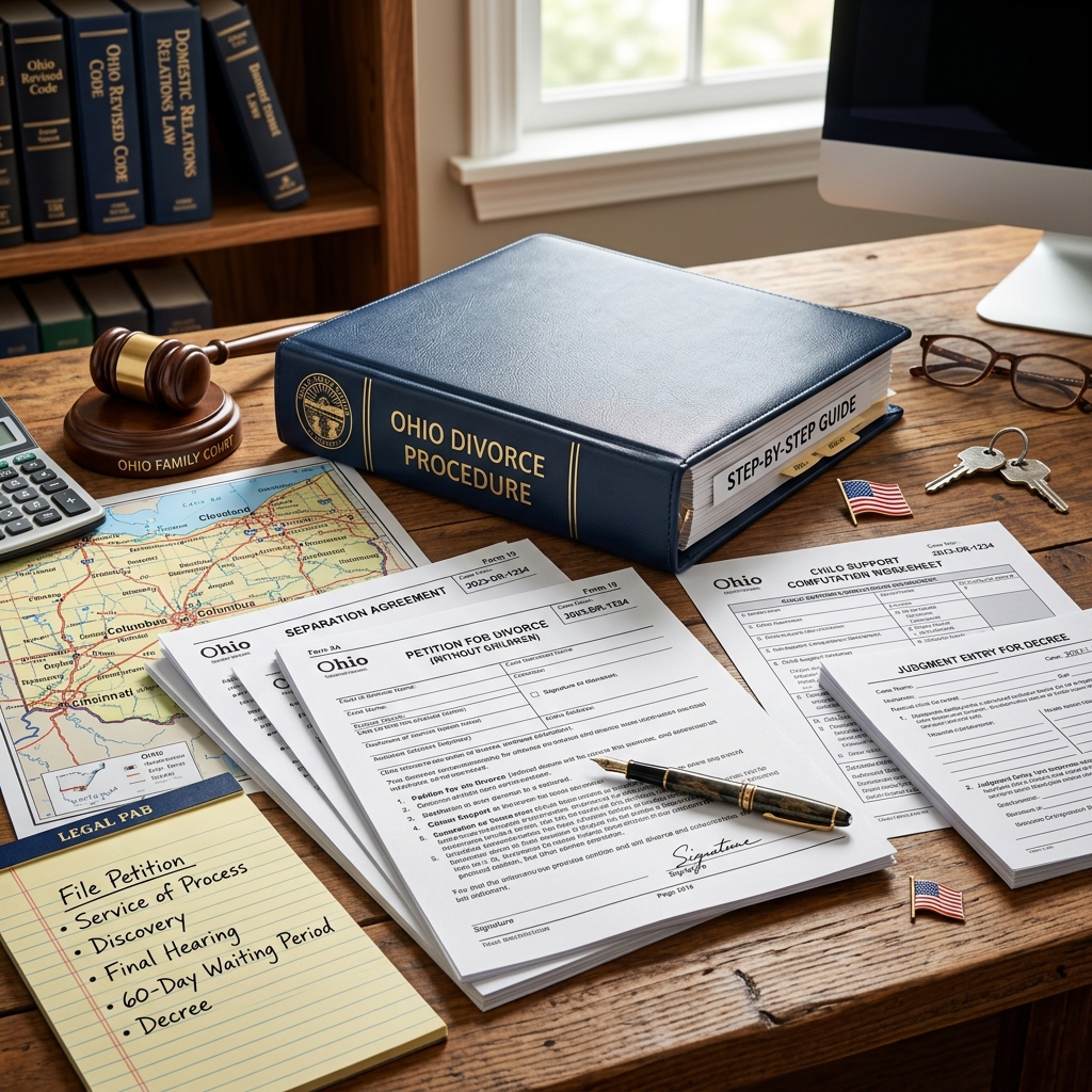 A practical, step‑by‑step guide to Ohio divorce requirements, forms, timelines, and court process for spouses ending a marriage.