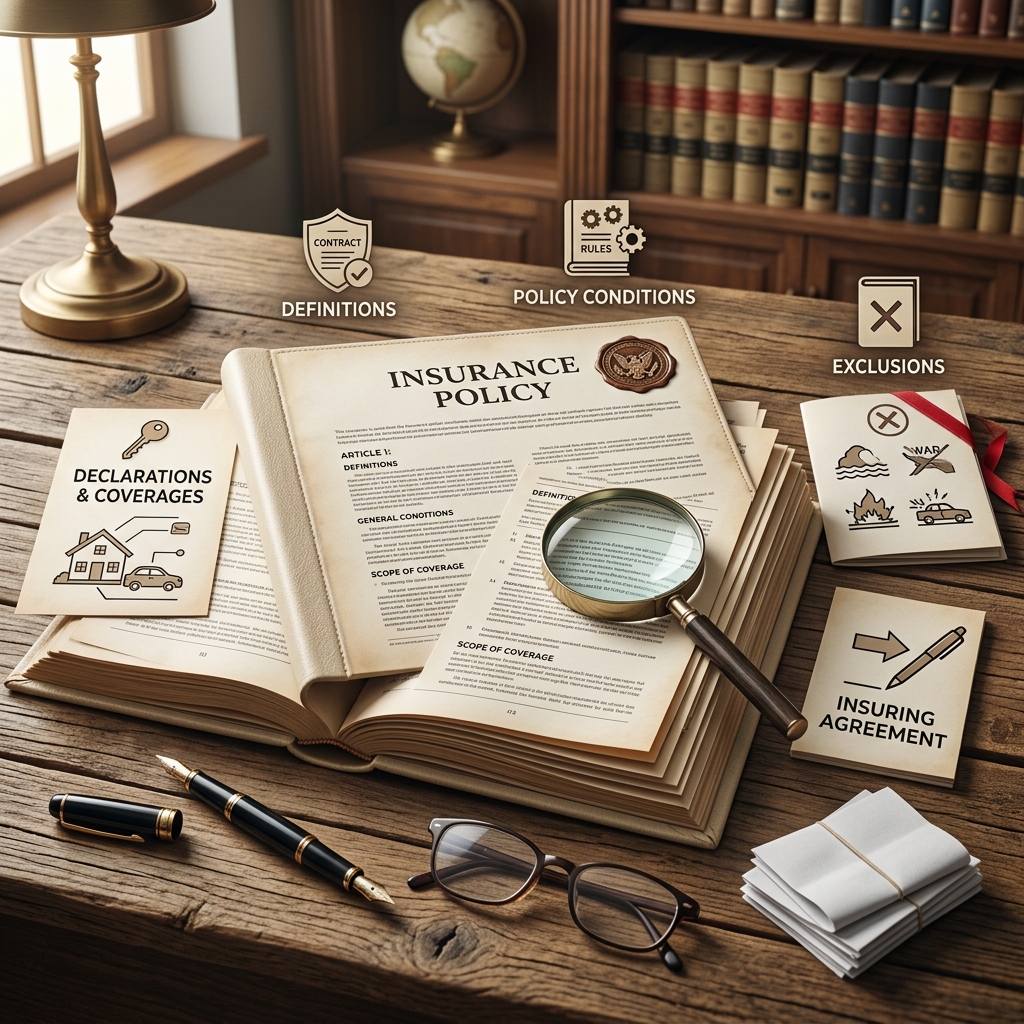 Learn how declarations, insuring agreements, exclusions and conditions work together to shape your insurance protection.