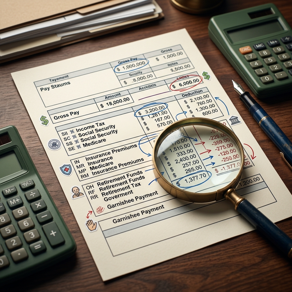 Learn how paycheck deductions and wage garnishment work, how much of your income can be taken, and what legal protections you have.