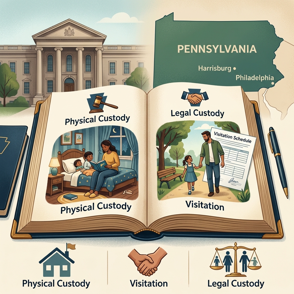 A practical guide to Pennsylvania custody and visitation laws, court procedures, and parental rights for families navigating separation or divorce.