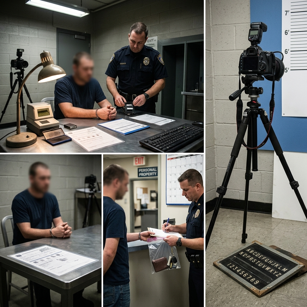 A clear, practical guide to what happens between arrest, booking, bail and release – and why mugshots and fingerprints matter in the criminal justice process.