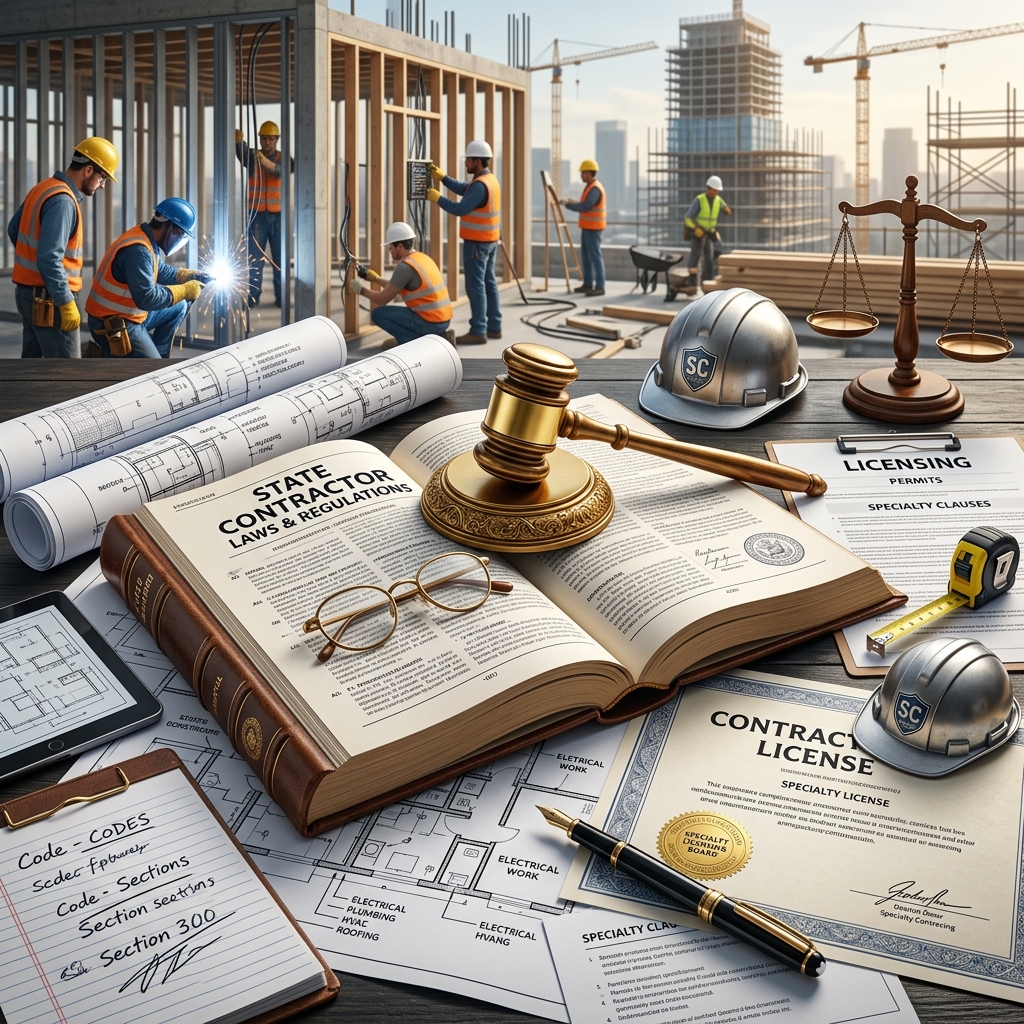Learn how specialty contractor licensing, contracts, and liability rules affect construction projects and protect both property owners and tradespeople.