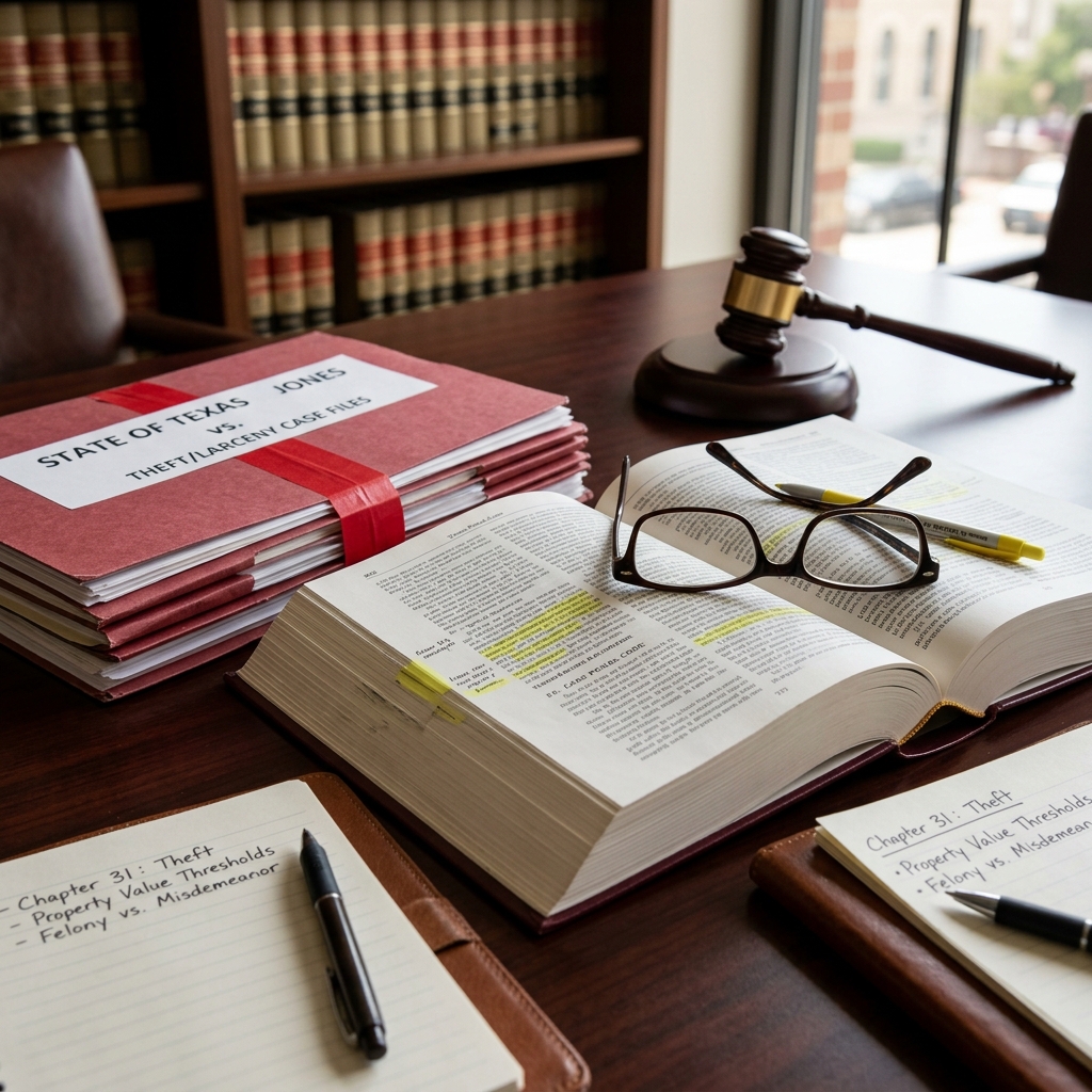 A practical guide to how Texas defines, charges, and penalizes theft and larceny, with clear explanations for everyday situations.