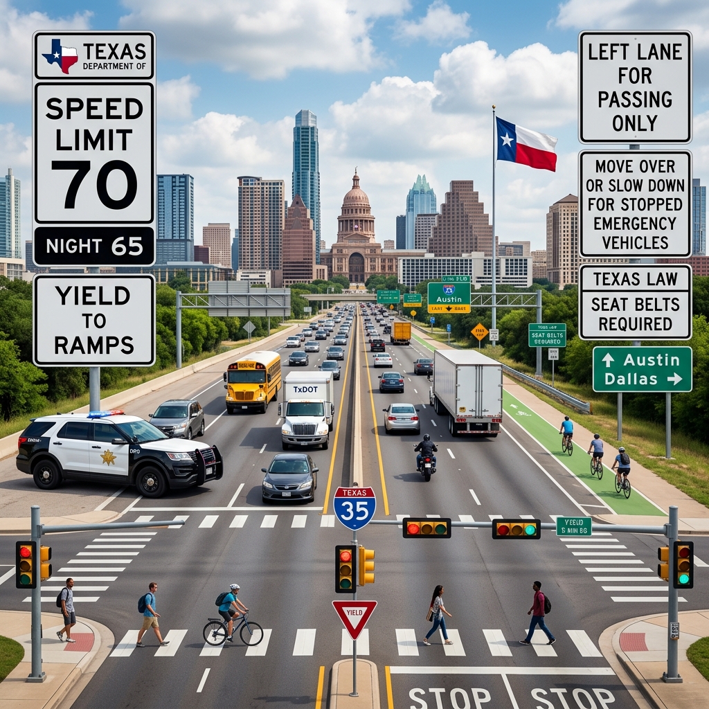 A practical guide to key Texas traffic rules, common infractions, and the penalties that can affect your license, record, and wallet.