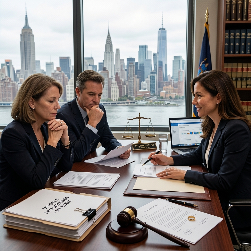 A practical, step-by-step guide to how divorce works in New York, from filing and service to settlement, trial, and life after the judgment.