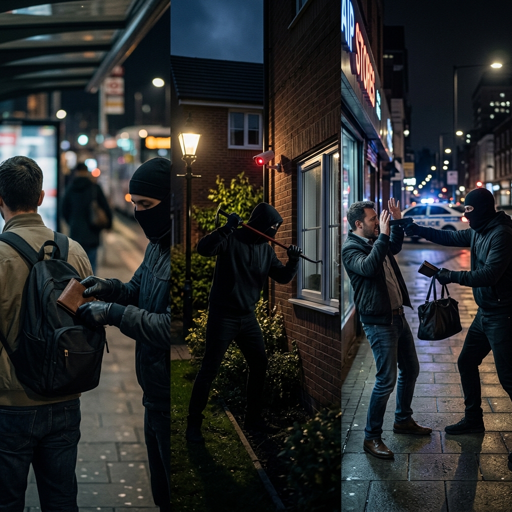 Understanding Theft, Burglary and Robbery A clear, practical guide to how theft, burglary and robbery differ, why those differences matter, and what they mean for victims and defendants.