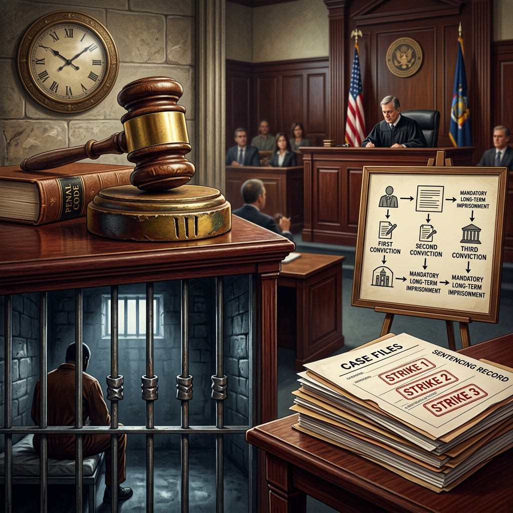 A detailed look at how three-strikes sentencing laws operate, who they affect, and why they remain controversial in criminal justice policy.
